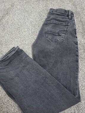 Womens American Eagle 000 Black Washed Jeans - Classic Straight Fit